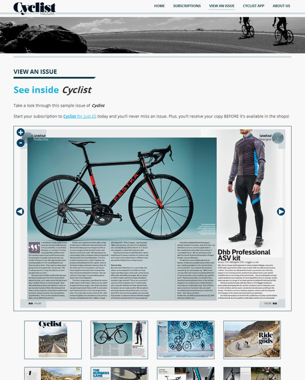 View inside Cyclist Magazine