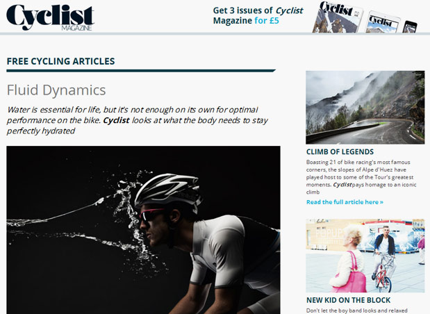 Content marketing incentive for Cyclist Magazine