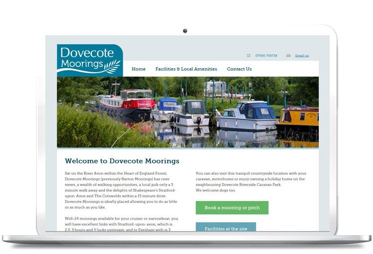 Visit the Dovecote Moorings Website Design website