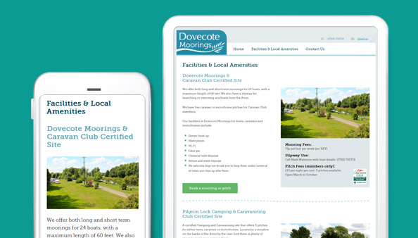 Responsive Dovecote Moorings Website Design