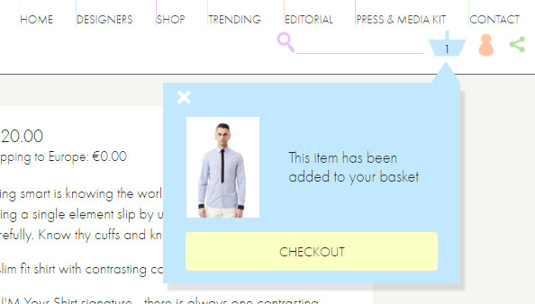 Basket and e-commerce tools for Fashion Bloc website
