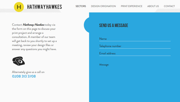 Hathway Hawkes Contact page