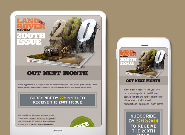 Illustrated digital marketing for Land Rover Monthly magazine