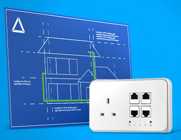 Power Ethernet networked home graphic