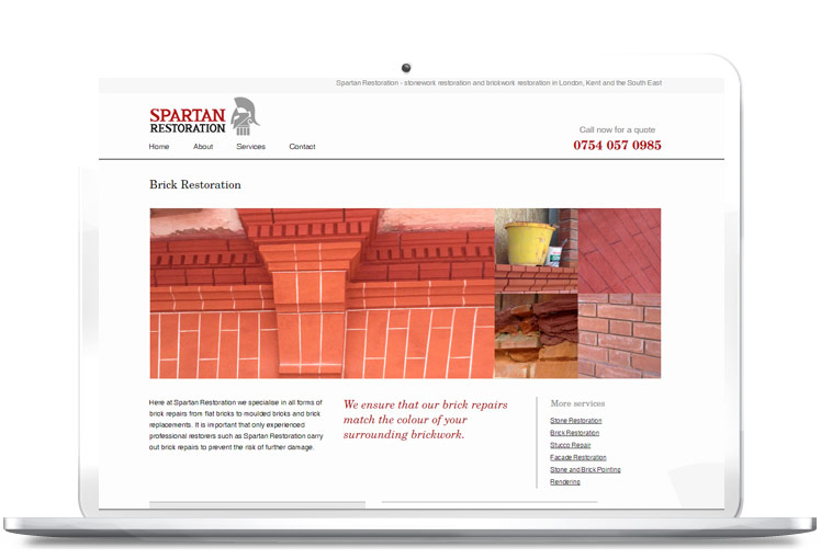 Visit the Spartan Restoration Logo & Web Design website
