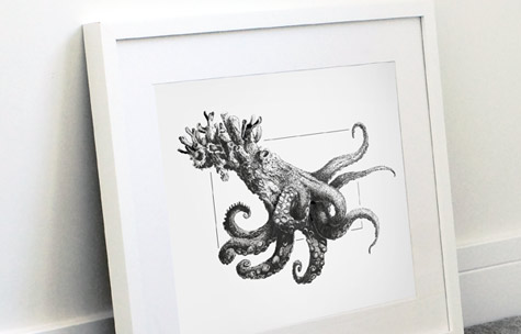 [Flauna] Coral Octopus print thumbnail