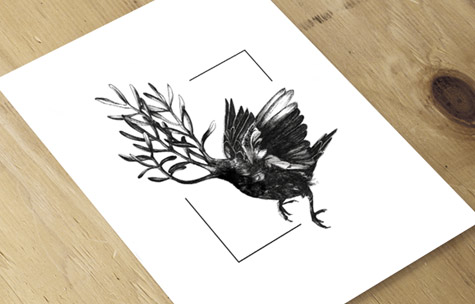 [Flauna] Plant Pigeon print
