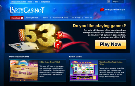 Party Casino  Web Design